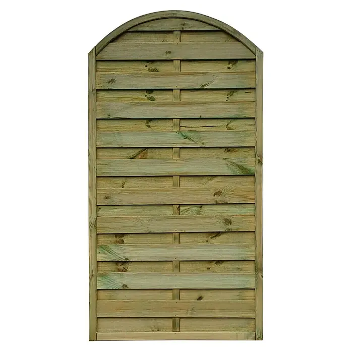 Joda Sichtschutzelement Hamburg - 100 x 157/180 cm, Kesseldruckimprägniert grün - Ein stilvolles, gebogenes Holzzaunelement, das Ihrem Garten einen Hauch von Eleganz verleiht. Das Holzzaunelement ist aus hochwertigem Holz gefertigt.