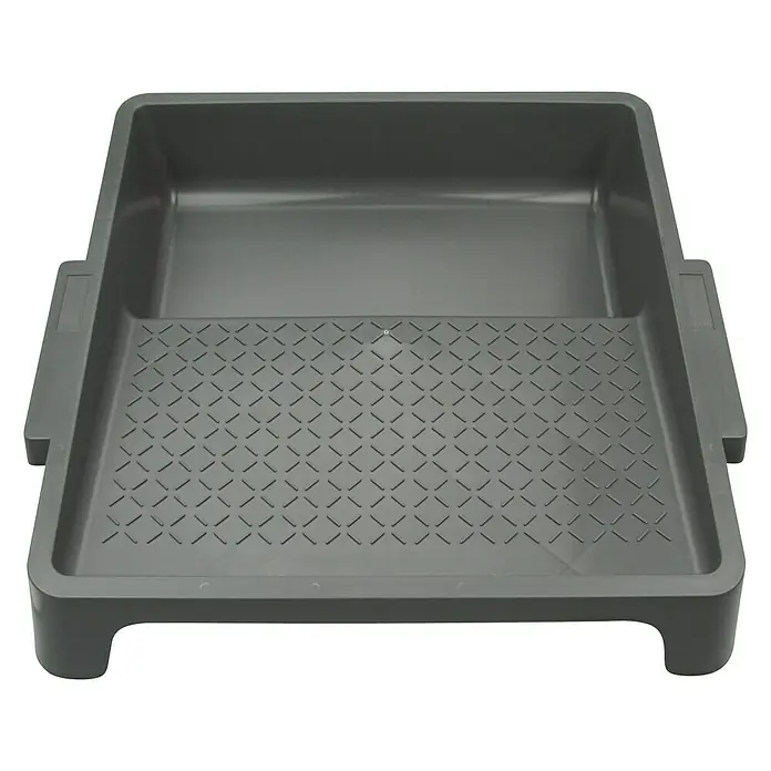 swingcolor Farbwanne Supergrip - 32 x 25 cm, Kunststoff - Graue Farbwanne aus Kunststoff mit Griffen und geriffelter Fläche zum Abstreifen der Farbrolle. Praktisches Malerzubehör.