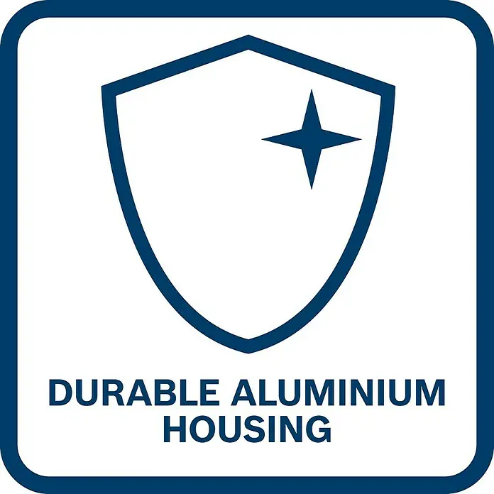 Bosch Professional AMPShare 18V Akku-Freischneider GFR 18V-23 - 18 V, Ohne Akku, Schnittbreite Messer: 23 cm - Symbol für ein robustes Aluminiumgehäuse, das für Langlebigkeit und Schutz des Produkts steht.