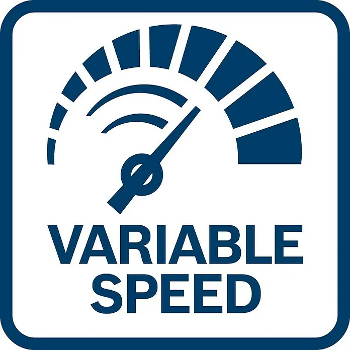 Bosch Professional AMPShare 18V Akku-Rasentrimmer GRT 18V-33 - 18 V, Ohne Akku - Das Symbol für variable Geschwindigkeit zeigt einen Geschwindigkeitsmesser und den Schriftzug "VARIABLE SPEED".
