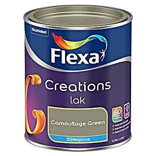 Flexa Creations Kleurlak (Camouflage Green, Zijdeglans, 750 ml, Op waterbasis)