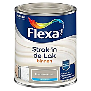 Flexa Strak in de Lak Kleurlak (Zandsteenbruin, Zijdeglans, Op waterbasis, 750 ml)