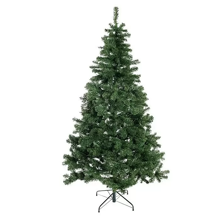 Künstlicher Weihnachtsbaum Oxford - Höhe: 210 cm - Grüner künstlicher Weihnachtsbaum mit realistischen Kunststoffnadeln und schwarzem Metallständer.
