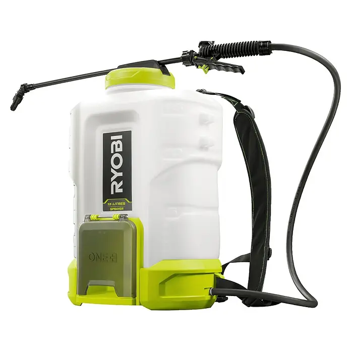 Ryobi ONE+ Akku-Drucksprühgerät 18V RY18BPSB-0 - 18 V, Li-Ionen, Ohne Akku, Betriebsdruck: 3 bar - 6 bar - Der Ryobi ONE+ Akku-Rückensprüher mit 15 Litern Fassungsvermögen für Garten- und Landschaftspflegearbeiten.