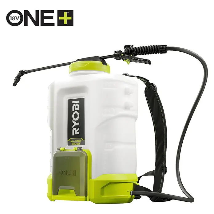 Ryobi ONE+ Akku-Drucksprühgerät 18V RY18BPSB-0 - 18 V, Li-Ionen, Ohne Akku, Betriebsdruck: 3 bar - 6 bar - Ryobi ONE+ Akku-Rückenspritze mit 15 Litern Tankvolumen und verstellbarer Sprühdüse für den flexiblen Einsatz im Garten.