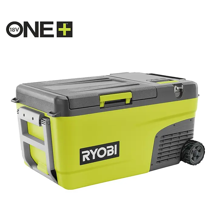 Ryobi ONE+ Akku-Kühlbox Hybrid RY18CB23A-0 - L x B x H: 72,5 x 42 x 49,5 cm, Fassungsvermögen: 23 l - Ryobi ONE+ Kühlbox: Eine tragbare, akkubetriebene Kühlbox für unterwegs, ideal für Baustellen, Camping und mehr.