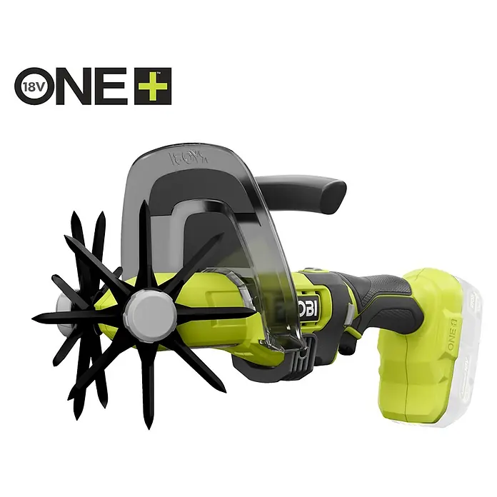 Ryobi ONE+ Akku-Bodenhacke RY18HCA-0 - 18 V, Ohne Akku - Das Bild zeigt einen Ryobi ONE+ Akku-Gartenkultivator. Ideal für die Bodenbearbeitung im Garten, mit Akku für kabellose Freiheit.