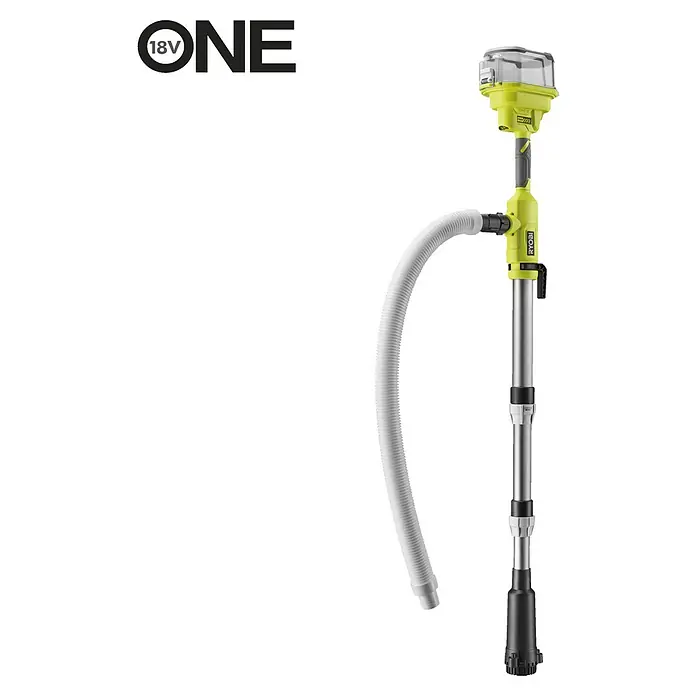 Ryobi ONE+ Akku-Regenfasspumpe RY18STPA-0 - Max. Fördermenge: 3.360 l/h - Akku-betriebene Schmutzwasserpumpe von Ryobi ONE+ mit flexibler Schlauchverbindung. Ideal für Baugruben und Teiche.