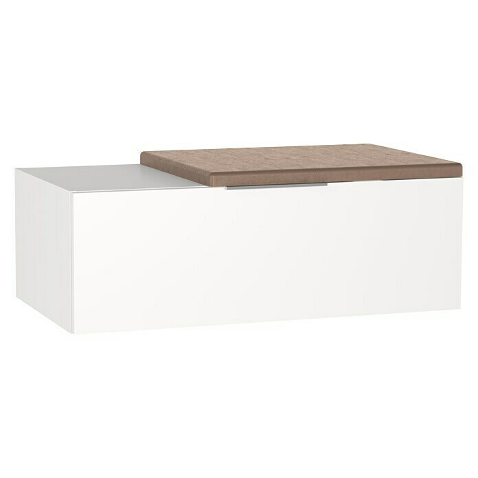 Camargue Cube Sitzbank (48 x 90 x 30 cm, Weiß)