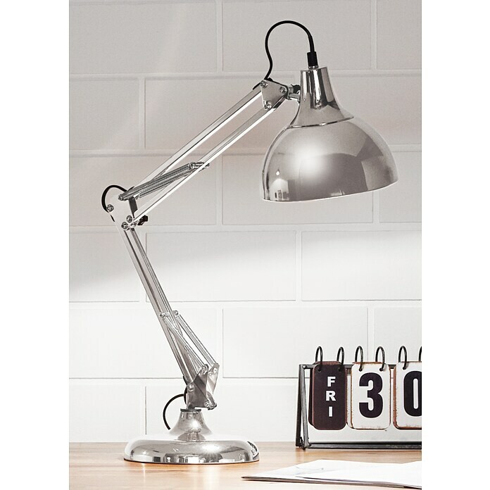 Eglo Tischleuchte Borgillio (40 W, L x B x H: 40 x 19 x 71 cm, Chrom, E27) | BAUHAUS