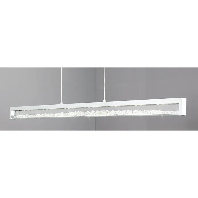 Eglo LED-Pendelleuchte Cardito 1 - Neutralweiß - Moderne LED-Hängeleuchte mit Kristallen. Die schlanke, weiße Leuchte sorgt für eine elegante Beleuchtung im Raum und setzt stilvolle Akzente.