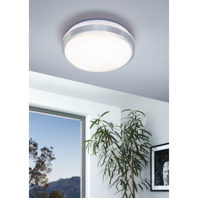 Eglo Zidna i stropna LED svjetiljka (22 W, Bijelo / srebrno, Ø x V: 32,5 x 5,5 cm)