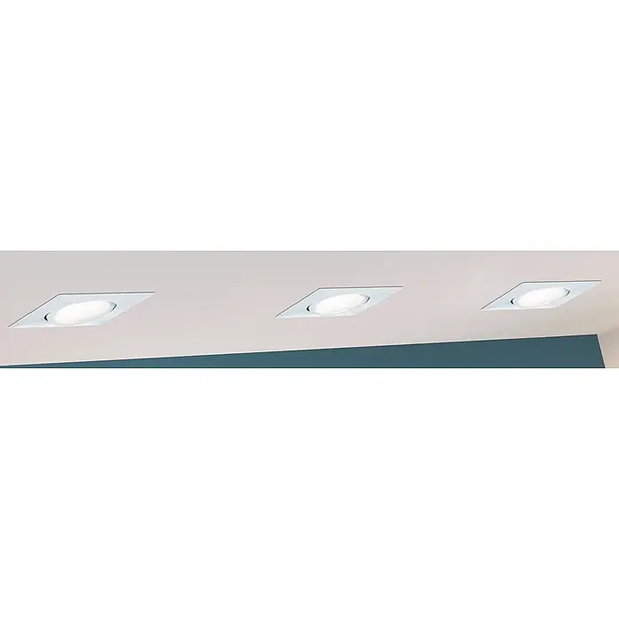 Eglo LED-Einbauleuchten-Set Pineda - 18 W, Weiß, 3 Stk., Warmweiß - Drei quadratische LED-Deckeneinbaustrahler aus Aluminium, die ein modernes und helles Licht erzeugen. Ideal für Innenräume.