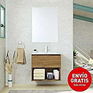 Conjunto de mueble de baño Vela (60 cm, Roble guadarrama, Efecto madera, 3 pzs.)