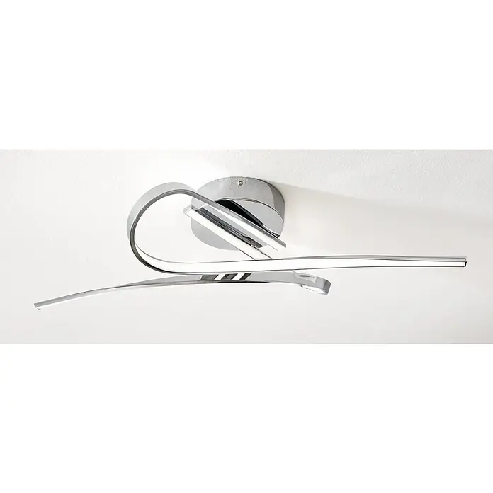 Eglo Selvina LED-Deckenleuchte - 20 W, L x B x H: 70 x 42 x 15 cm, Chrom, Weiß, Warmweiß - Elegante Chrom-Deckenleuchte mit geschwungenem Design und integrierter LED-Beleuchtung. Modern und stilvoll für jeden Raum.