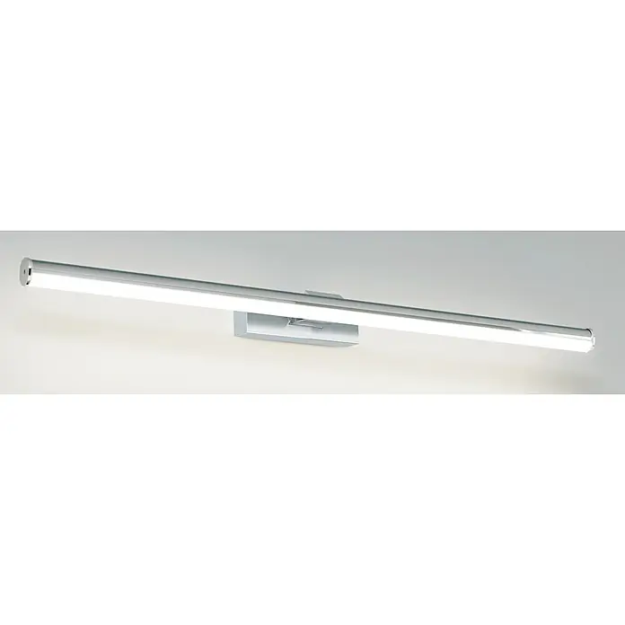 Eglo LED-Spiegelleuchte Vadumi - 14 W, L x B x H: 78 x 12,5 x 5 cm, Chrom, Neutralweiß - Nahaufnahme einer modernen Chrom-LED-Badezimmerleuchte, die ein elegantes und helles Ambiente für jeden Waschtischbereich schafft.