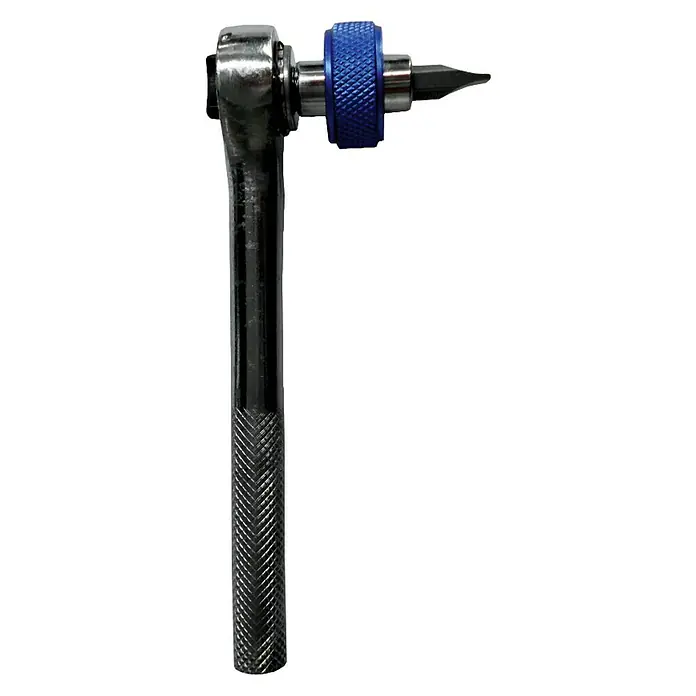 Connex Set de puntas - 6 pzs. - Destornillador dinamométrico con mango negro y pomo azul, que ofrece versatilidad y precisión para diversas tareas de atornillado.