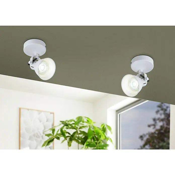 Eglo Seras 1 Deckenstrahler SERAS 1 - 3 W, Weiß, GU10, 1 Stk. - Zwei weiße LED-Deckenstrahler beleuchten den Raum mit modernem Design und heller Beleuchtung für ein angenehmes Ambiente.