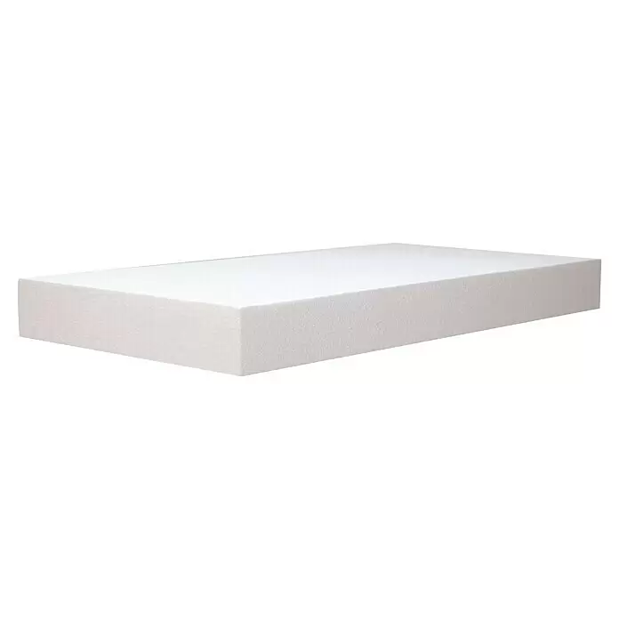 WDVS-Dämmplatte - Stärke: 200 mm, Wärmeleitstufe: 035, Expandiertes Polystyrol (EPS), Weiß - Weißer rechteckiger Schaumstoffblock.
