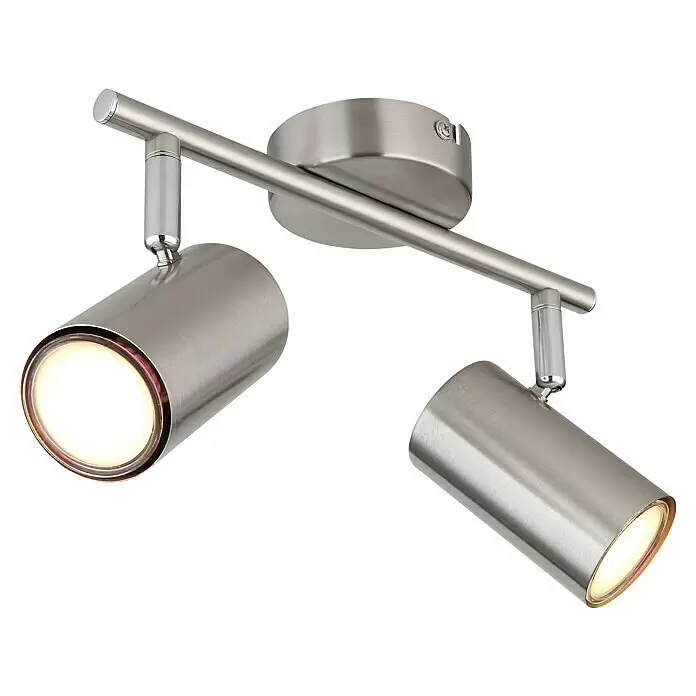 Globo Allvi Deckenstrahler25 W, L x B x H: 25 x 10 x 13,5 cm, Nickel-matt, GU10, 2 Stk.