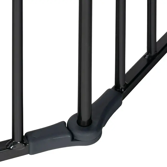 Star Stairs Sicherheitsgitter Ben - L x H: 278 x 71 cm, Geeignet für: Kinder bis 24 Monate - Detailaufnahme eines schwarzen Treppenschutzgitters, das für Sicherheit sorgt.