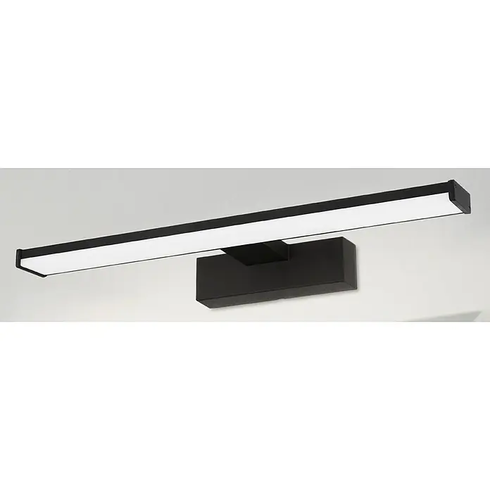 Eglo LED-Spiegelleuchte - L x H: 40 x 4 cm, 7,4 W, Schwarz, Neutralweiß - Eine moderne, längliche LED-Wandleuchte in Schwarz mit hellem, weißem Licht. Ideal für Badezimmer oder als stilvolle Akzentbeleuchtung.