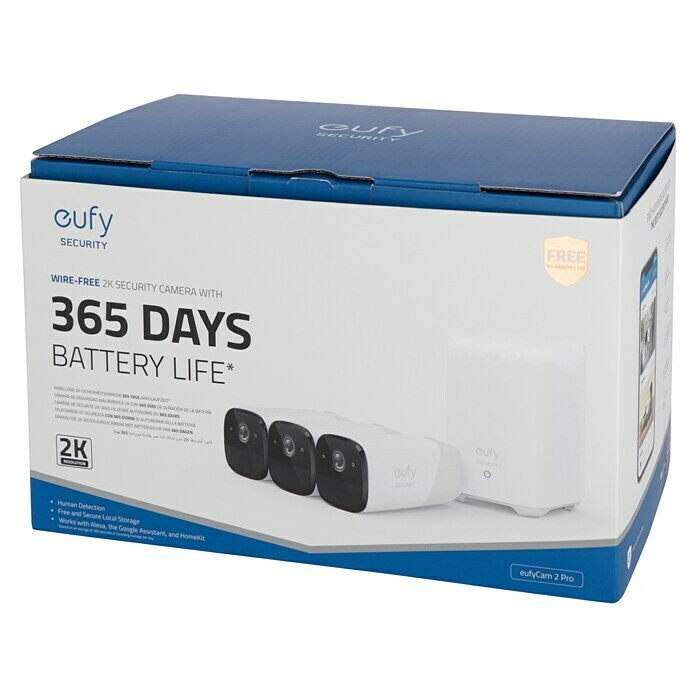 Eufy Überwachungskamera-Set eufyCam 2 Pro Starterset 3 + 1 T8852 (L x B x H: 279 x 183 x 173 mm) | BAUHAUS