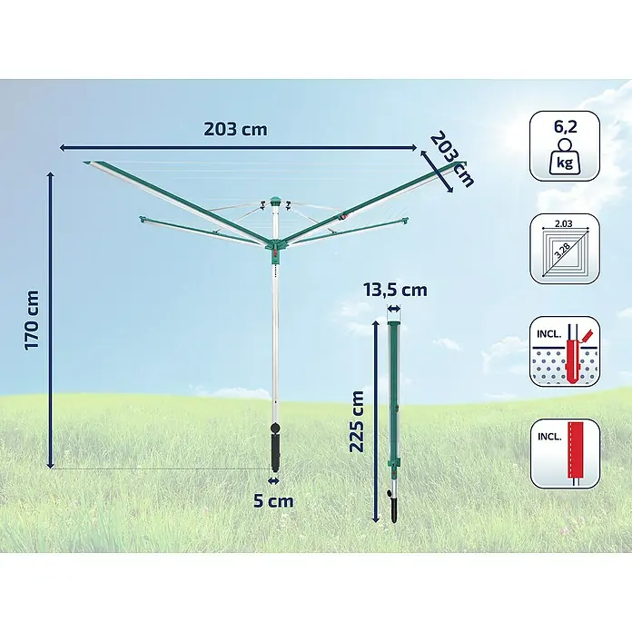 Sacchetto Portamollette Leifheit - Gancio Per Fino A 100 Mollette, Nero, 19.5x19.5x18 Cm - Foto 11