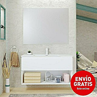 Conjunto de mueble de baño Vela (100 cm, Blanco, 3 pzs.)