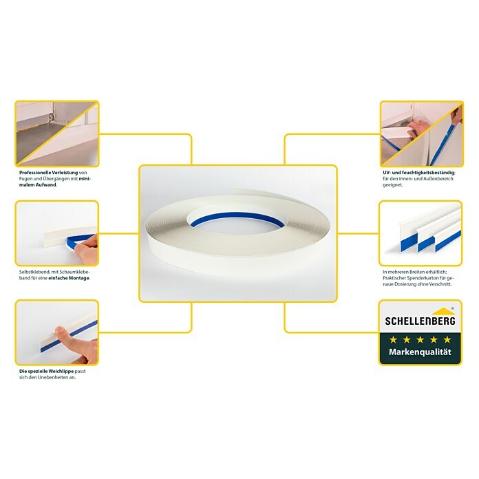 Schellenberg Flachleiste (50 m x 40 mm x 1,5 mm, Weiß) | BAUHAUS