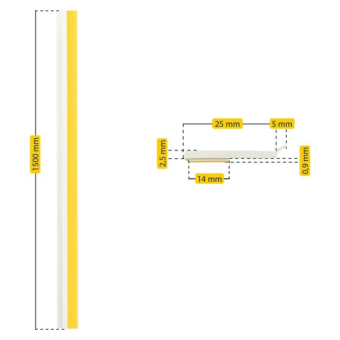 SCHELLENBERG Zierleiste »PVC-Flachleiste«, selbstklebend, 50 m, 5 cm Breite  auf Raten