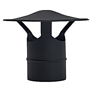 Sombrerete chino  (Diámetro: 130 mm, Apto para: Estufas de leña, Negro)