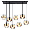 Globo Pendelleuchte rund Milley (60 W, L x B x H: 1 030 x 315 x 1 200 mm, Schwarz, E27, Anzahl Leuchtmittel: 8 Stk.) | BAUHAUS