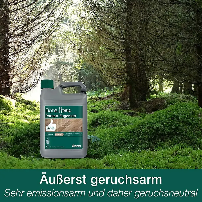 Bona Home Parkett-Fugenkitt - 1 l - Produktbild: Bona Home Parkett Fugenkitt, geruchsarm, für perfekte Parkettreparaturen im Innenbereich.