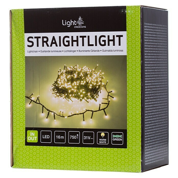 LED-Lichterkette Straightlight (Kabellänge: 16 m, Warmweiß)