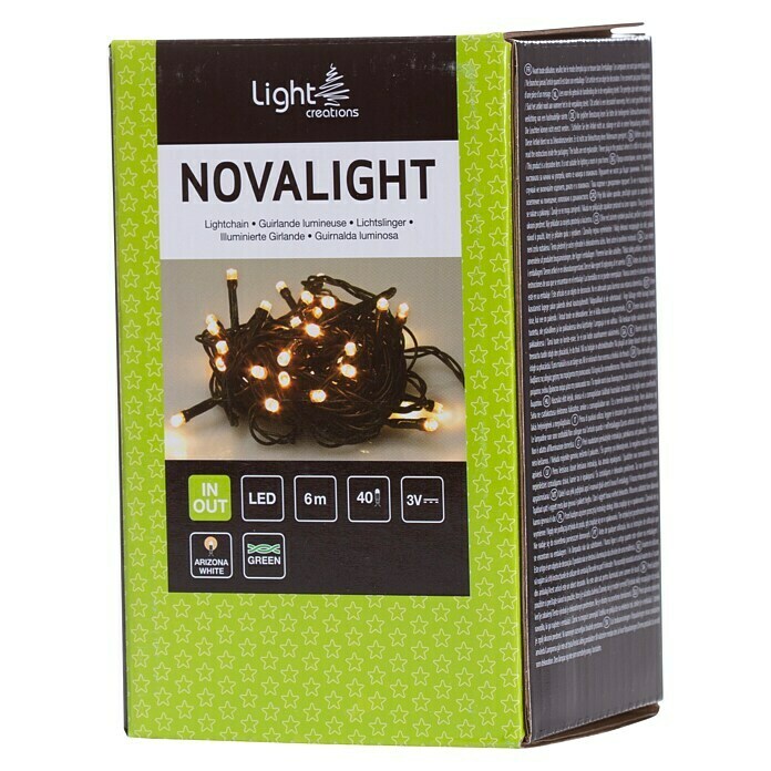 Light Creations LED-Lichterkette Novalight (Außen, Lichtfarbe: Bernstein, Anzahl Leuchtmittel: 40 Stk., Netzbetrieben) | BAUHAUS