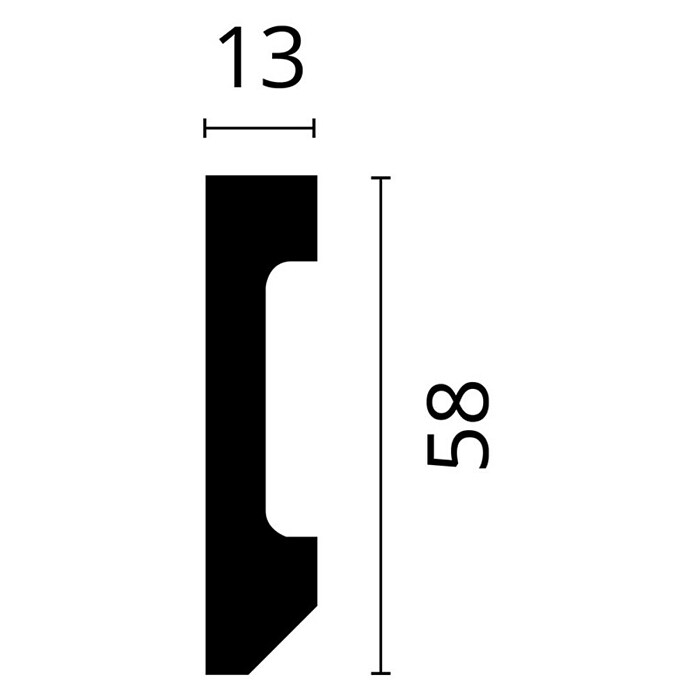 Nmc Decoflair Moldura de poliestireno decorativa M58 (2 m x 1,3 cm x 5,8 cm, Polímero extruido de alta densidad (HDPS)) | BAUHAUS