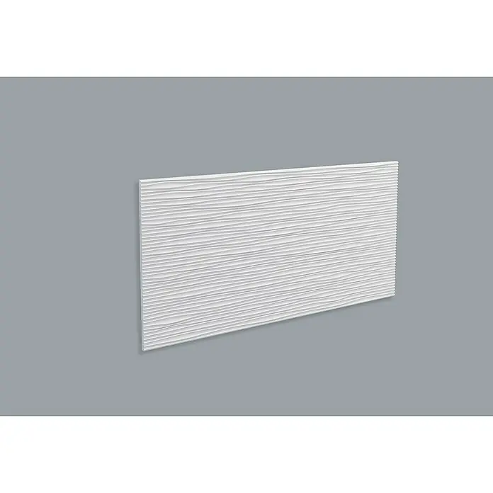 Nmc Decoflair Wandpaneel SAHARA - Weiß, 760 x 380 mm, Kunststoff - Weiße 3D-Wandpaneele mit horizontalen Wellenlinien für eine stilvolle Wanddekoration im Innenbereich.