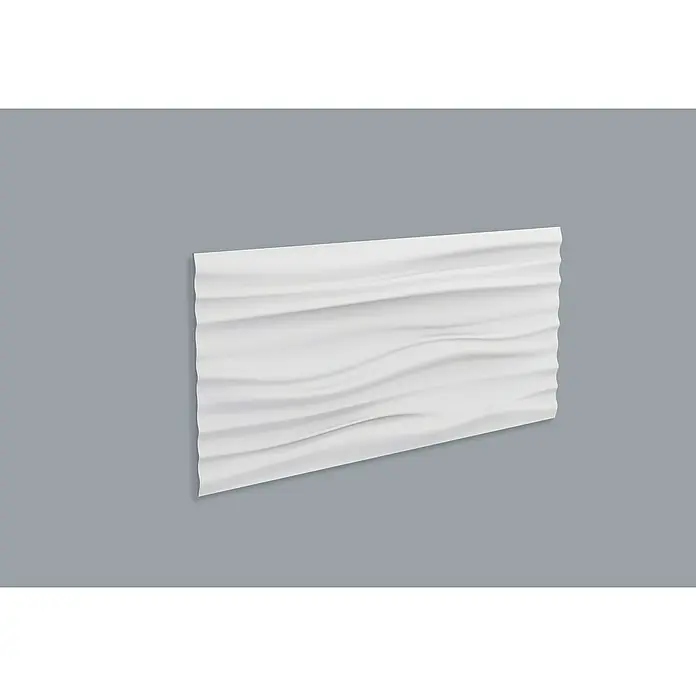 Nmc Decoflair Wandpaneel OCEAN - Weiß, 760 x 380 mm, Kunststoff - Weiße 3D-Wandpaneele mit gewelltem Design. Dekoratives Wandelement für moderne Innenräume. Bringt eine einzigartige Textur an Ihre Wände.