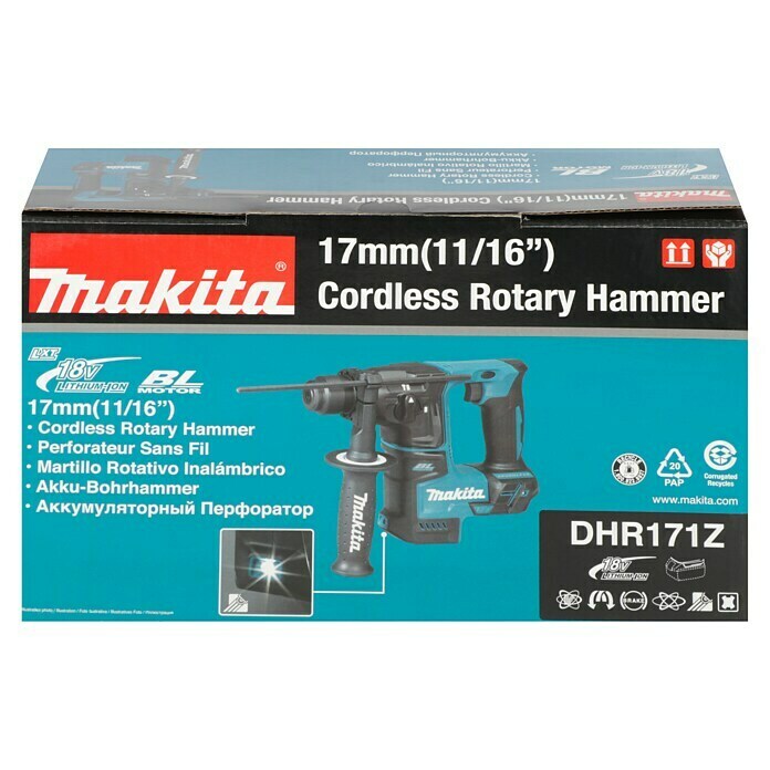Makita Akku-Bohrhammer DHR171Z (18 V, Li-Ionen, Ohne Akku, Einzelschlagstärke: 1,2 J)