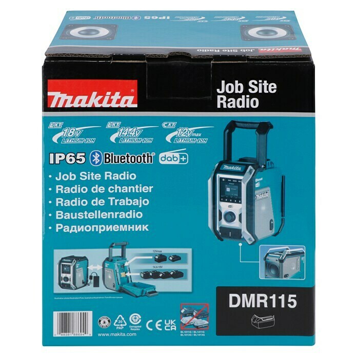 Radio a batería 18V LXT/CXT IP65 Bluetooth / DAB / DAB+ DMR115