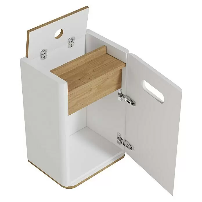 VitrA Sento Halbhochschrank - B x T x H: 40 x 29,5 x 58 cm, Weiß, DIN Anschlag: Rechts - Diagonale Ansicht