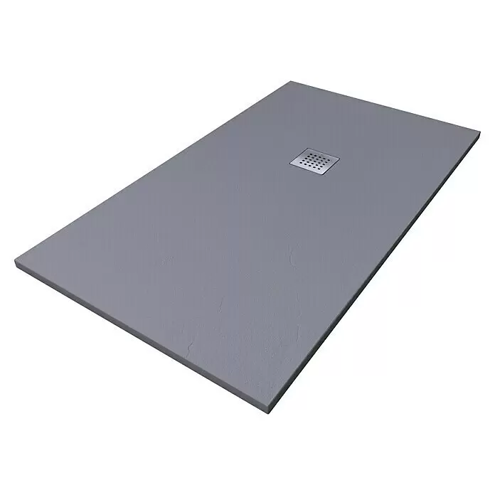 Camargue Duschwanne BrooklynL x B: 100 x 80 cm, Mineralguss, Grau