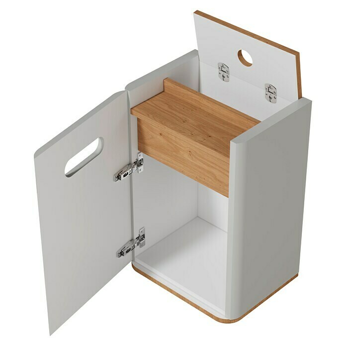 VitrA Sento Halbhochschrank (B x T x H: 40 x 29,5 x 58 cm, Hellgrau, Anschlag: Links) | BAUHAUS