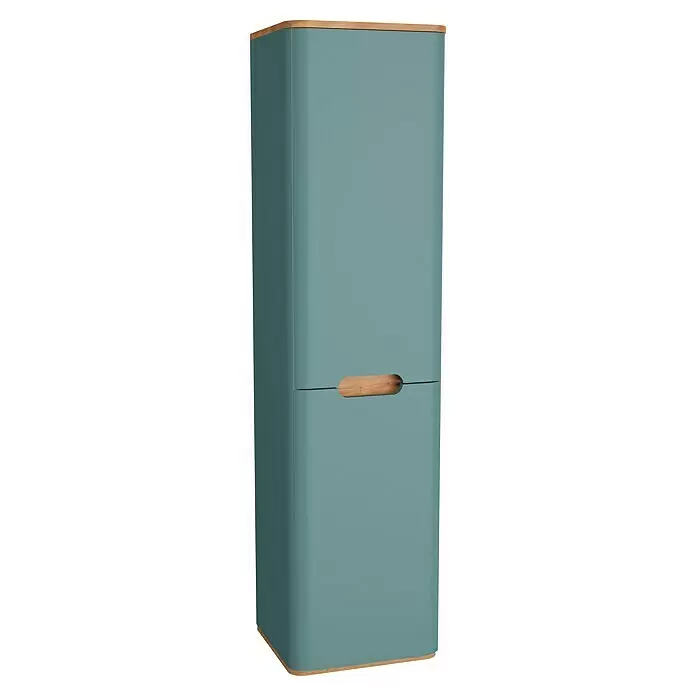 VitrA Sento Badmöbel-Set - 80 cm, Fjordgrün, 1 Schublade, Ohne Wäschekorb - Diagonale Ansicht