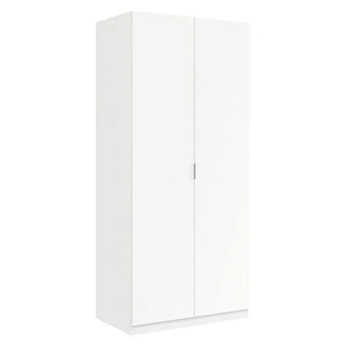 Armario multiusos de madera LCX022 - L x An x Al: 52 x 81,5 x 180 cm, Blanco - Elegante armario blanco de dos puertas con diseño minimalista, ideal para dormitorios modernos que ofrece un amplio espacio de almacenamiento.