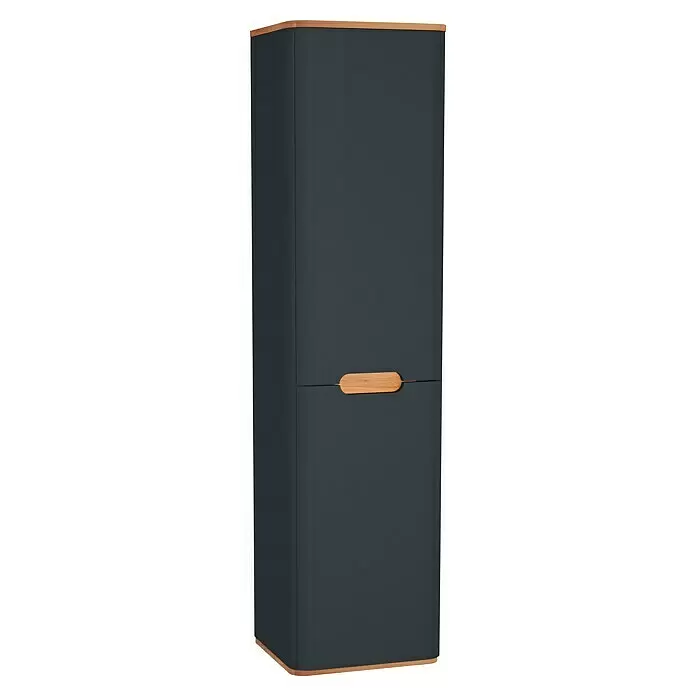 VitrA Sento Badmöbel-Set - 130 cm, Anthrazit, Mit Wäschekorb - Diagonale Ansicht