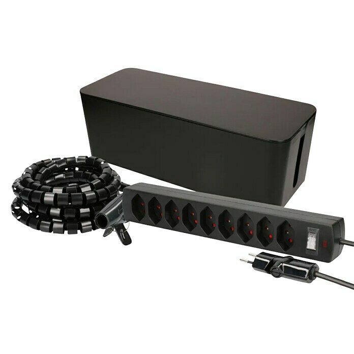 cleverLINE multiprise 3 prises noir 1,5m H05VV-F 3G1,0 avec interrupteur  *CH*