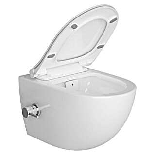 VitrA Wand-Dusch-WC-Set Aquacare Sento (Mit Thermostatarmatur, Spülrandlos, Mit antibakterieller Glasur, Spülform: Tief, WC Abgang: Waagerecht, Weiß)