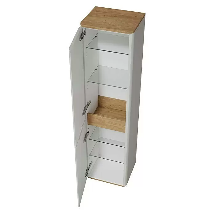 VitrA Sento Badmöbel-Set - 130 cm, Hellgrau, Ohne Wäschekorb - Diagonale Ansicht